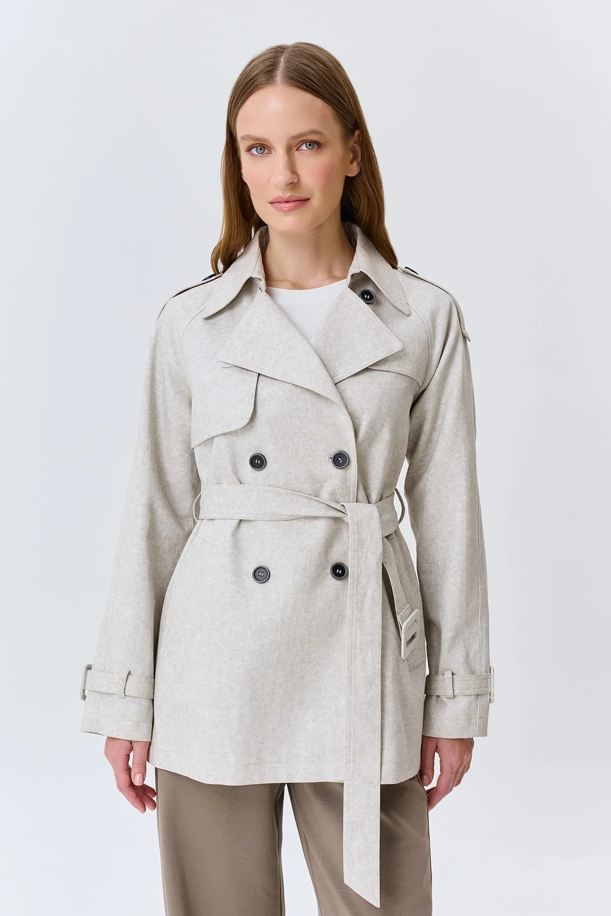 Укороченный тренч из 100% хлопка, 34