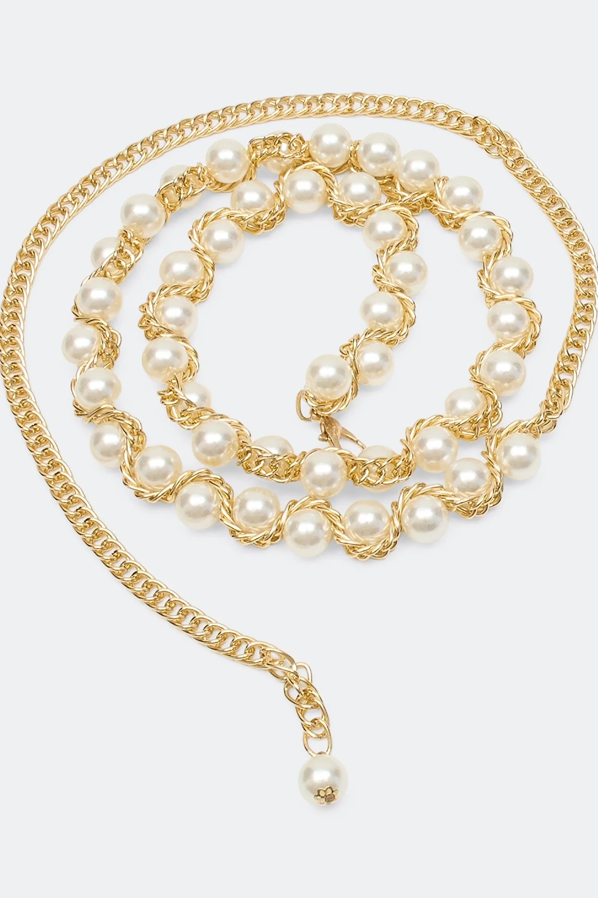 Ремень-цепочка с яркими жемчужинами, One