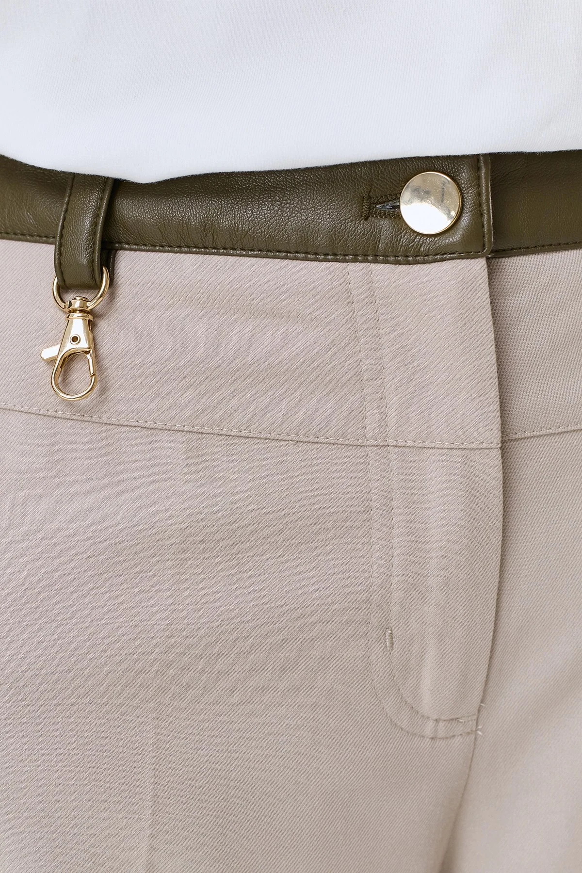 Широкие брюки с контрастным поясом, 46