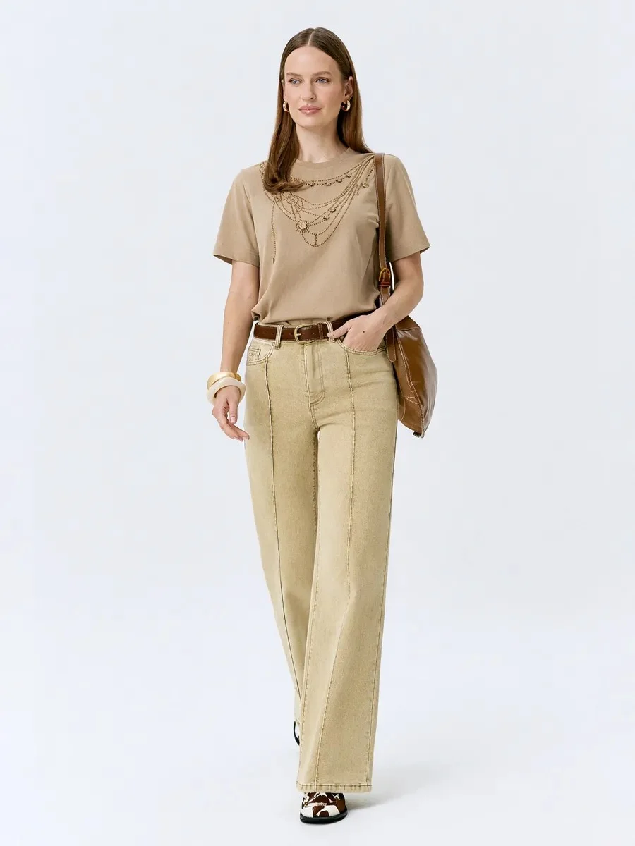 Джинсы Straight fit с простроченными стрелками, 38