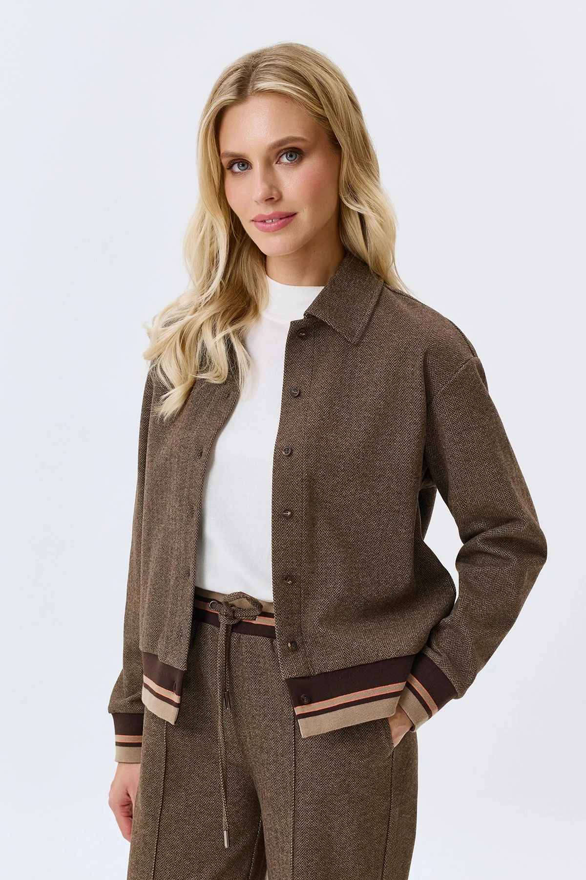 Жакет с узором Herringbone, 46