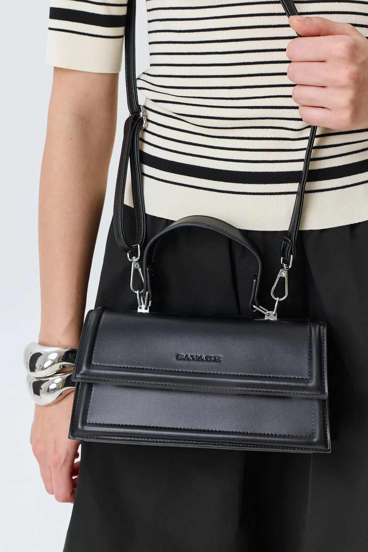 Сумка-багет из искусственной кожи, One