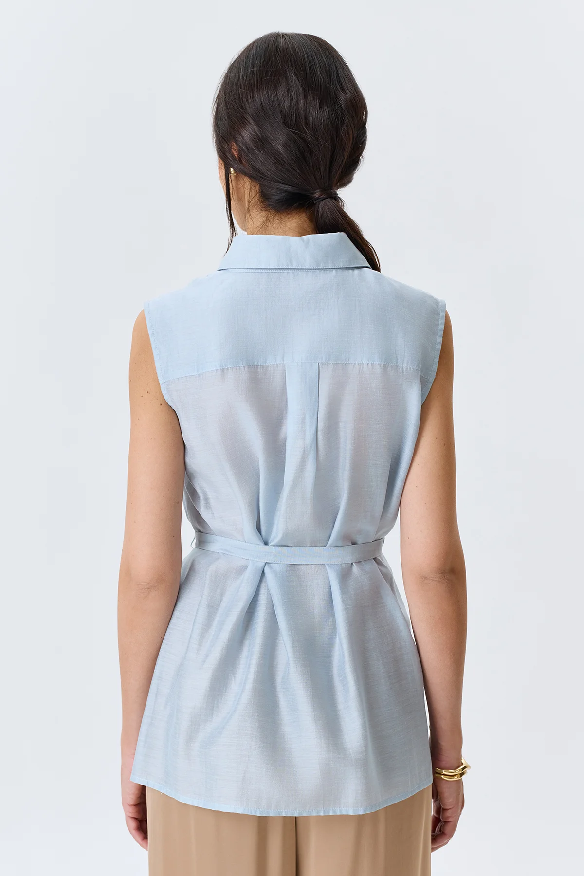 Полупрозрачная блузка из тенселя, 44