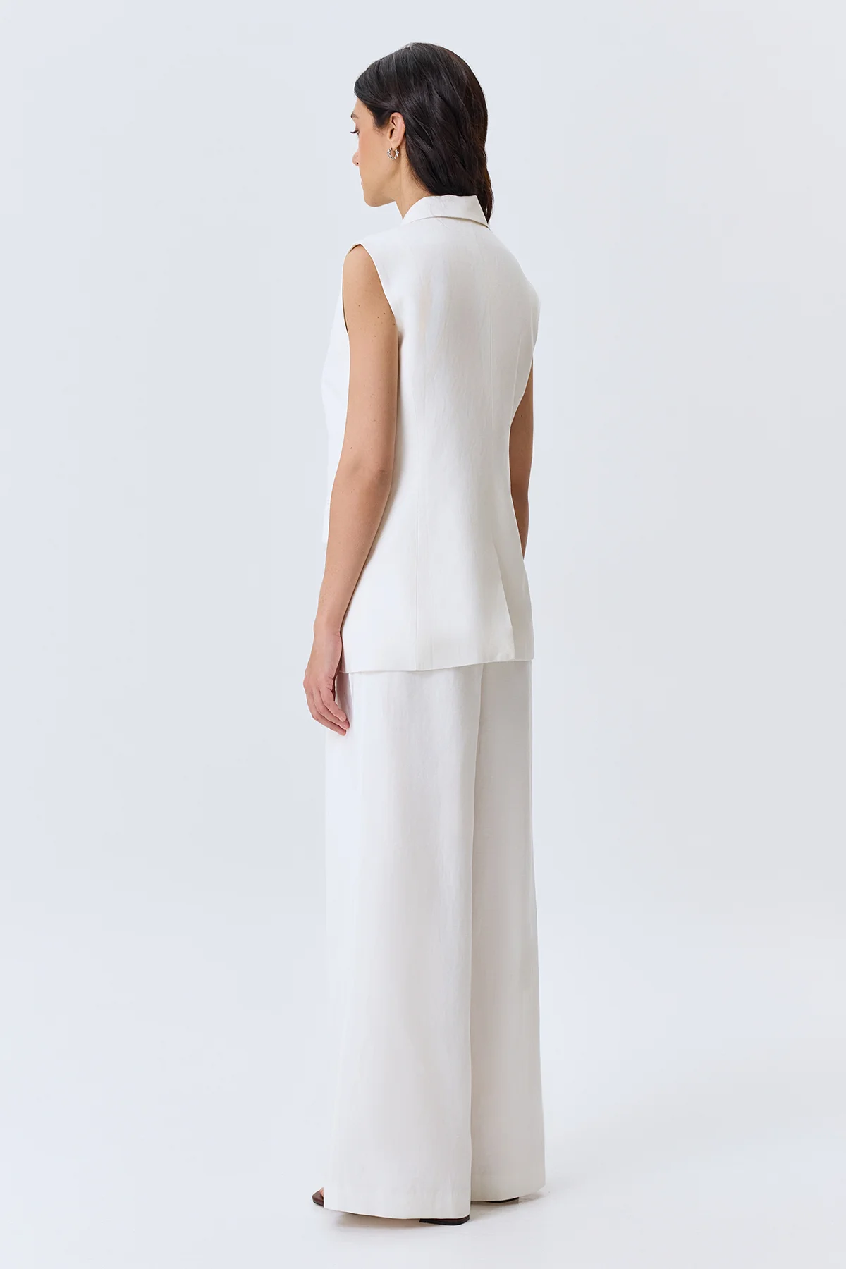 Удлиненный льняной жилет, 52