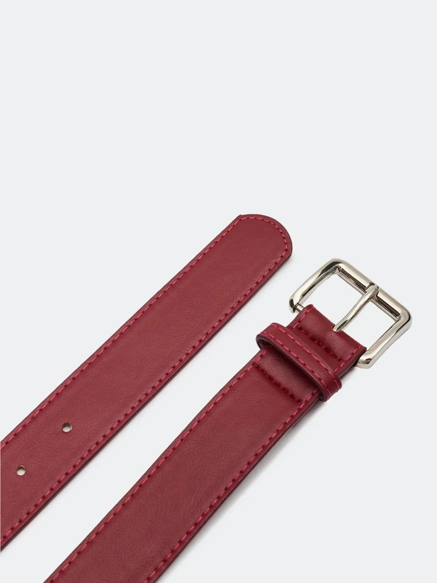 Ремень с металлической пряжкой, S