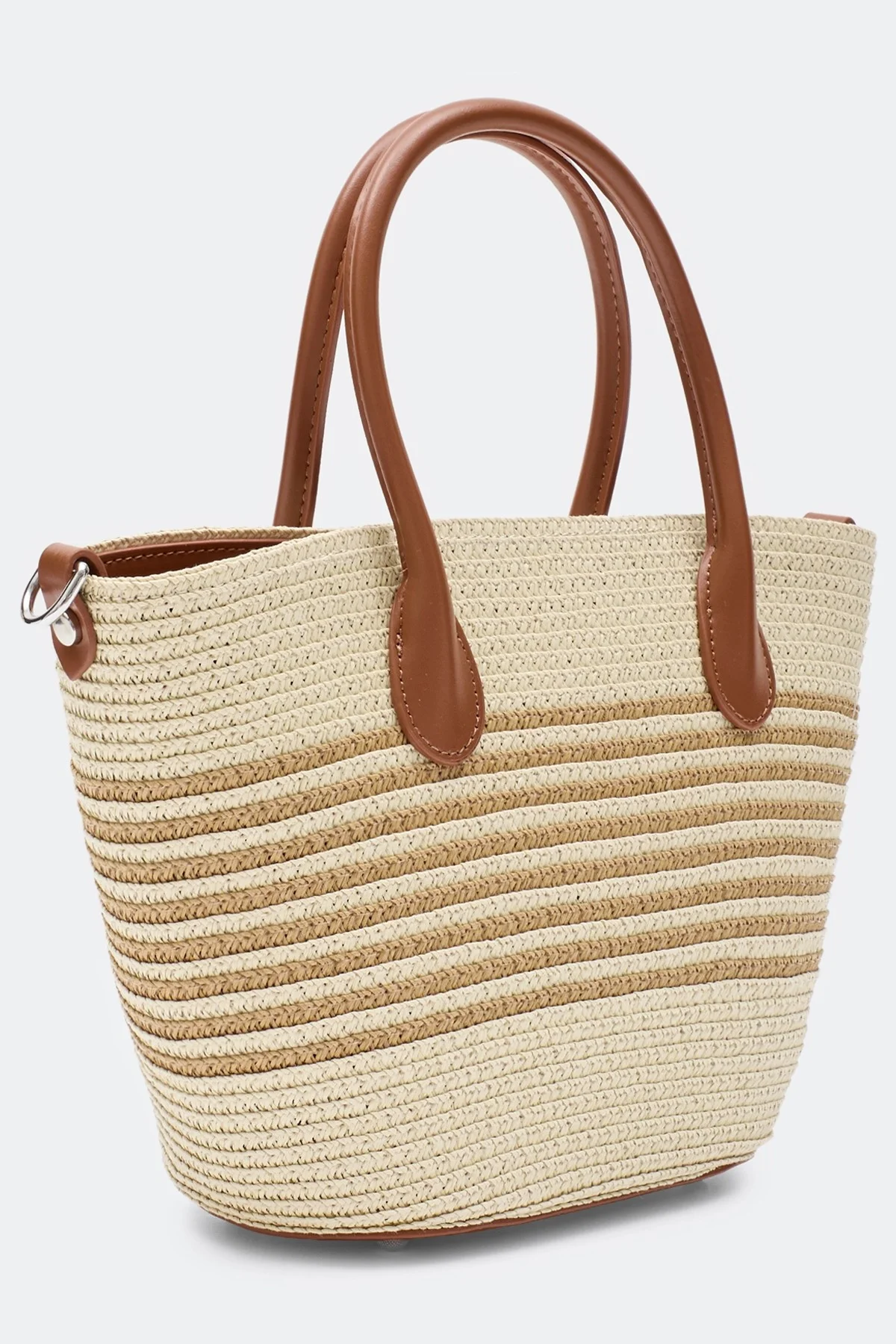 Соломенная сумка в полоску, One