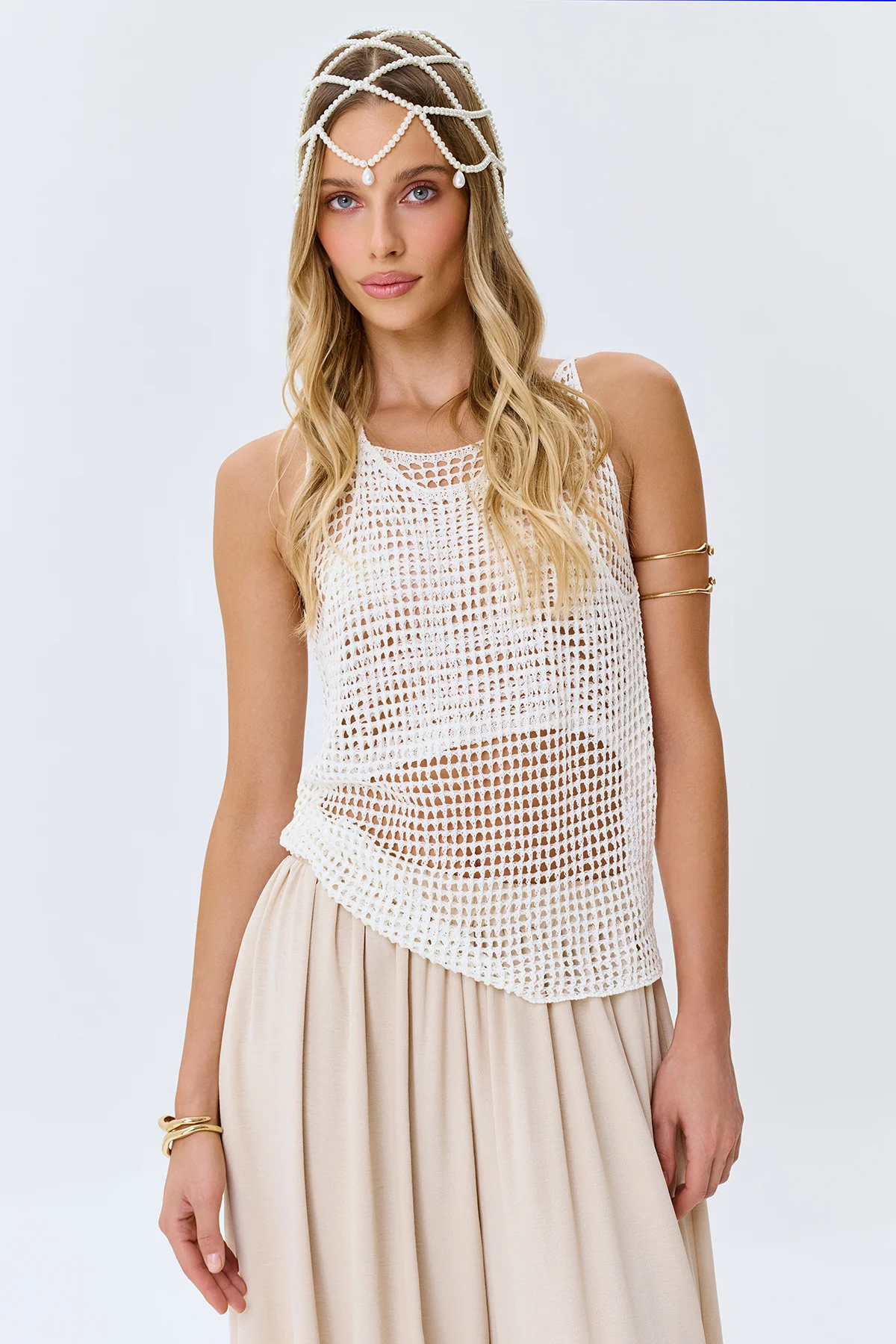 Топ ажурный вязаный вечерний, 48