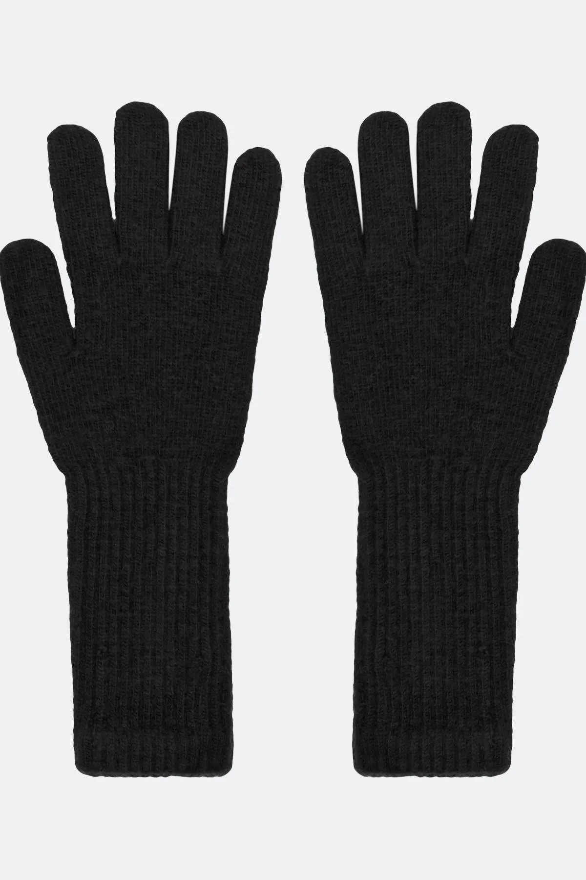 Черные удлиненные перчатки с шерстью, One