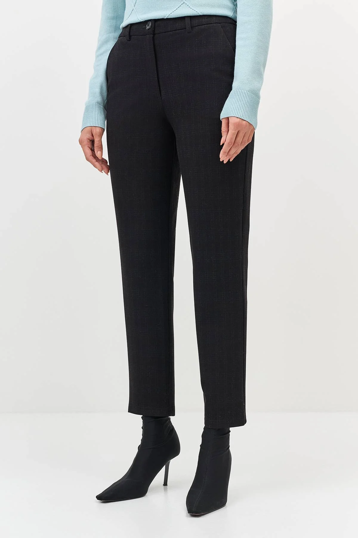 Лимитированная серия базовые утепленные брюки в клетку и ремень, 46