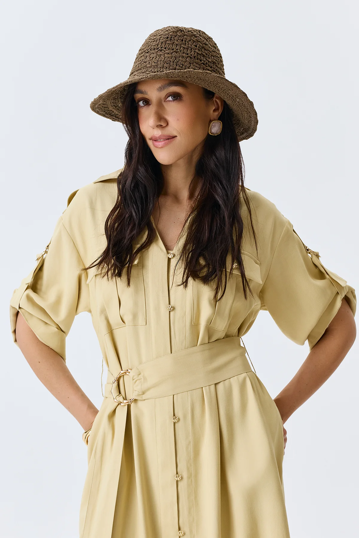 Плетеная шляпа с прямыми полями, One