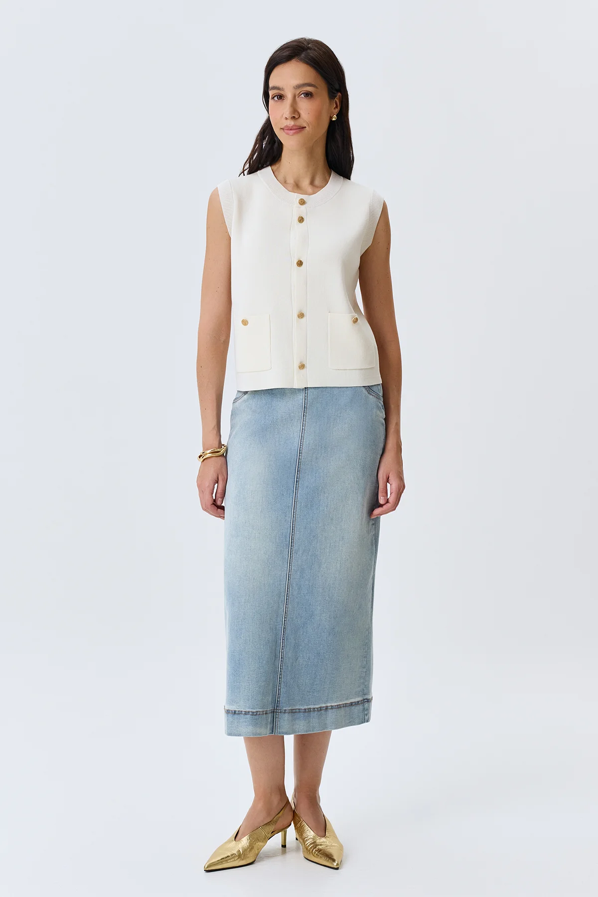 Жилет из вискозы и лиоцелла, 48