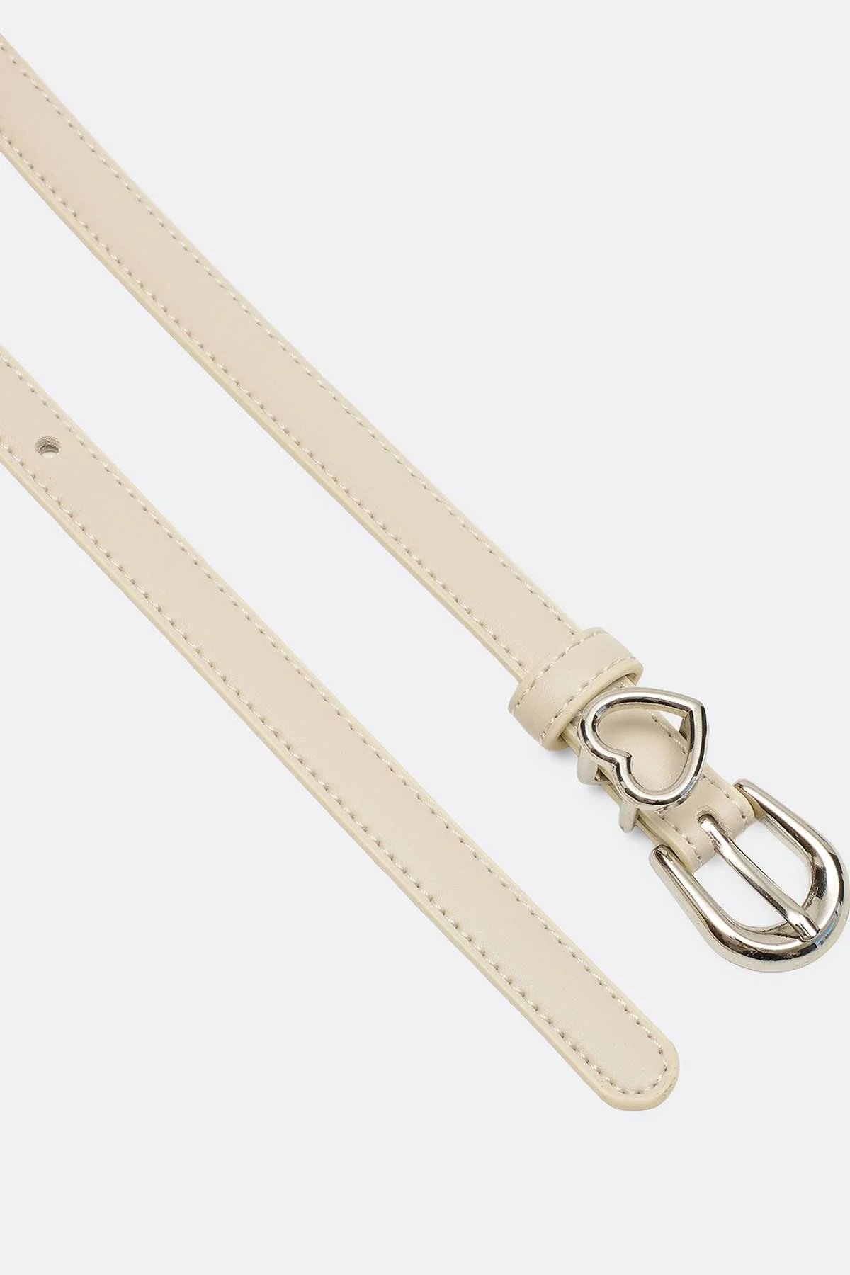 Тонкий кожаный ремень с акцентным декором, S