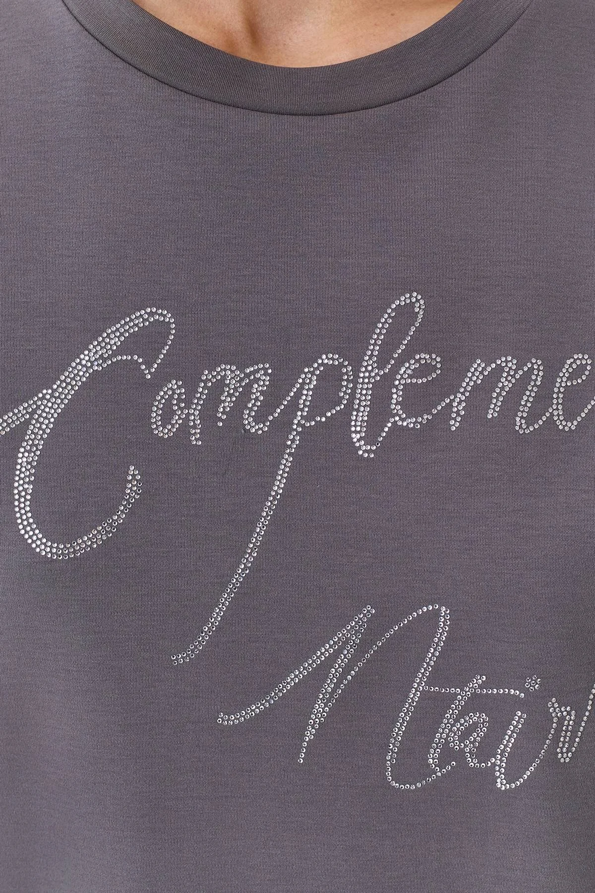 Футболка с принтом из страз, 42