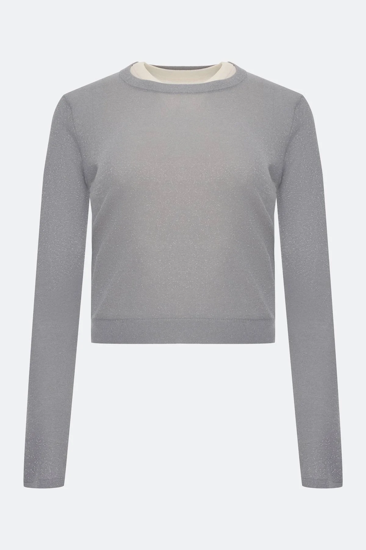 Лимитированная серия комбинированный джемпер с люрексом и ремень, 50