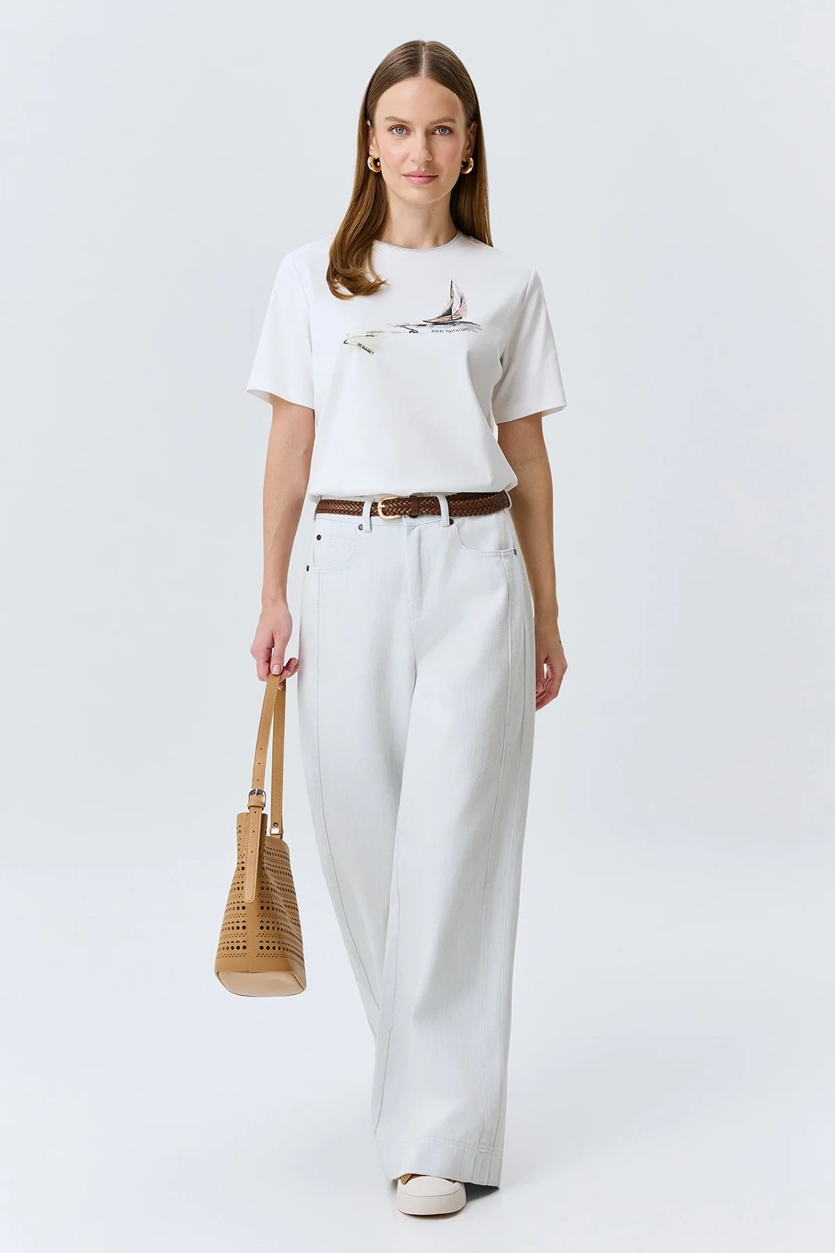 Футболка с принтом из хлопка, 42