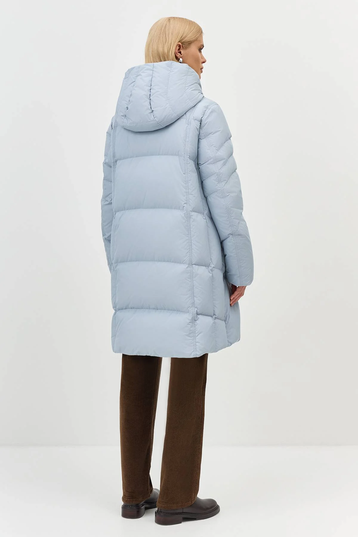 Лимитированная серия теплый пуховик с фигурной стежкой с палантином, 42