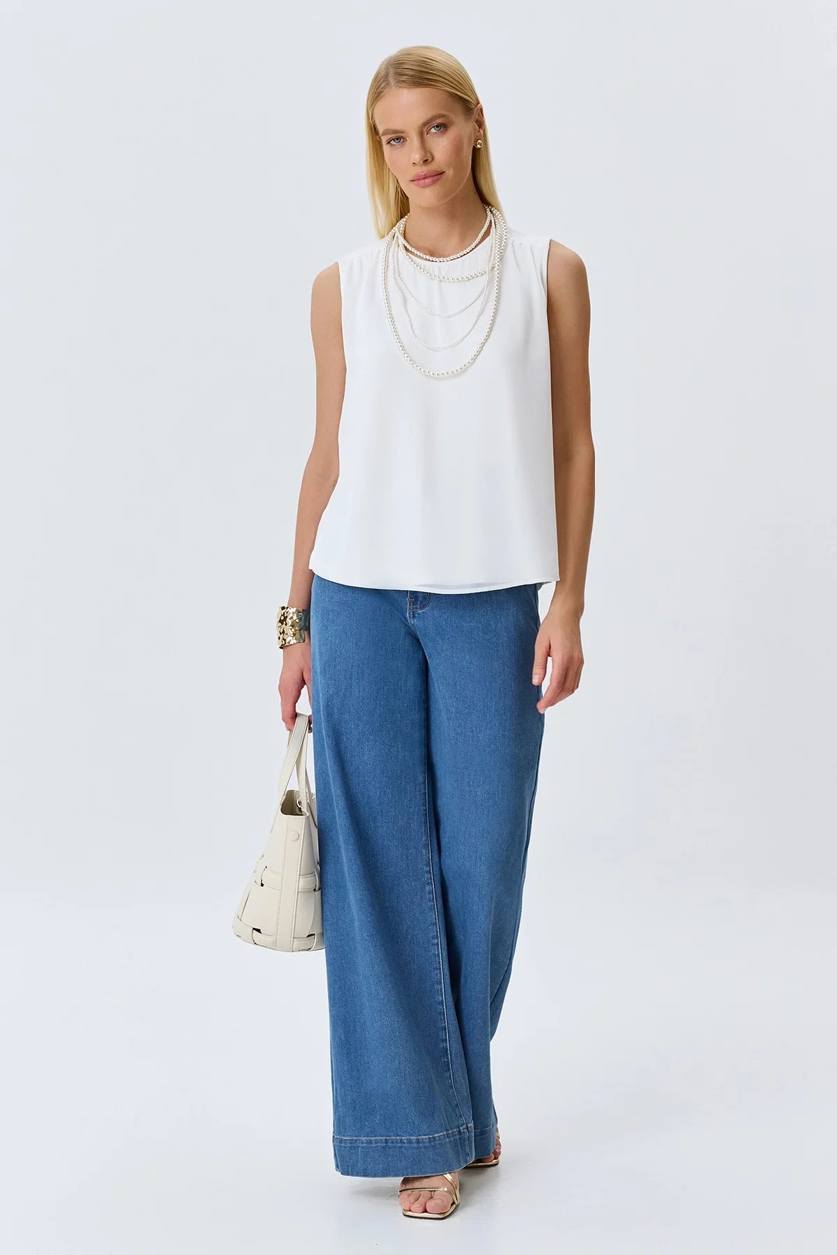 Комбинированный топ с шифоном, 38