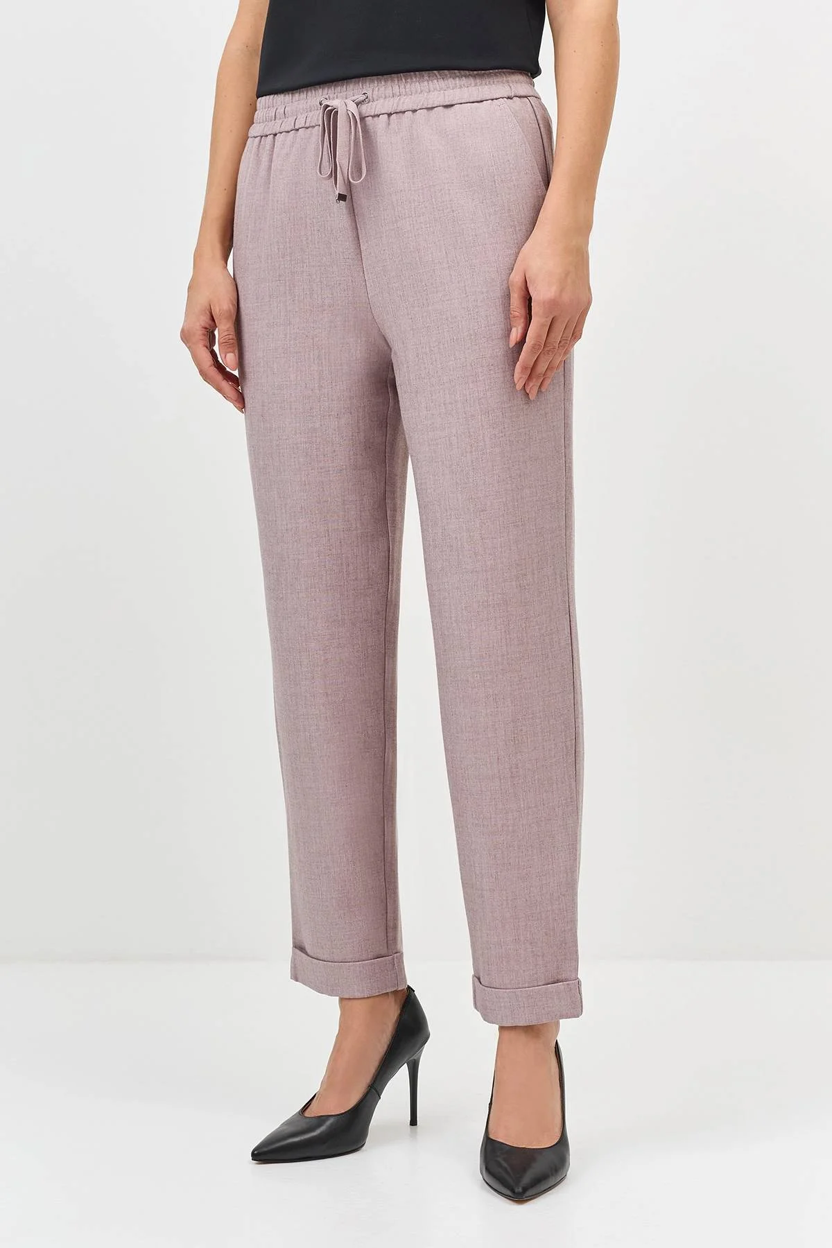 Свободные меланжевые брюки, 38