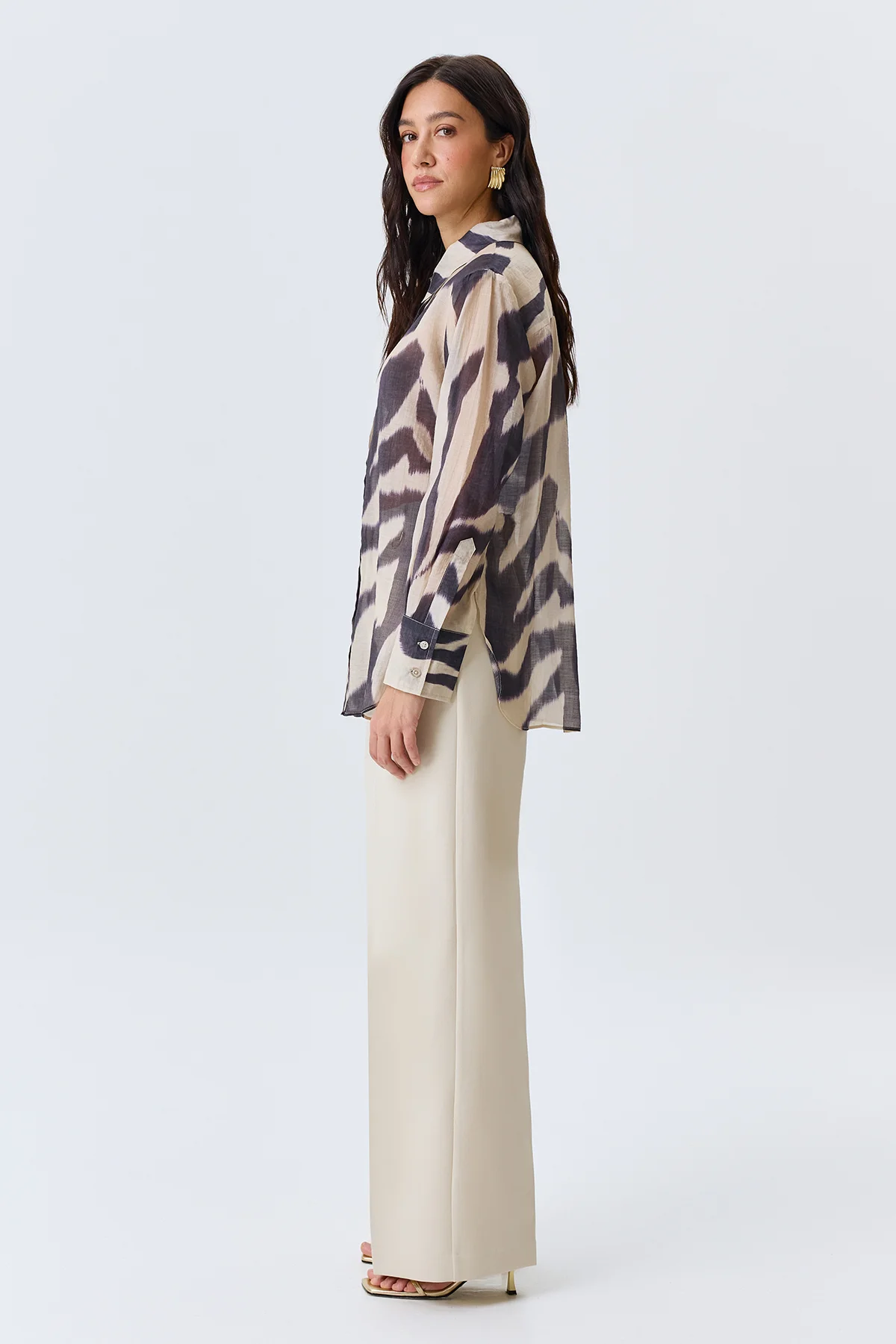 Блузка из тенселя с принтом, 50