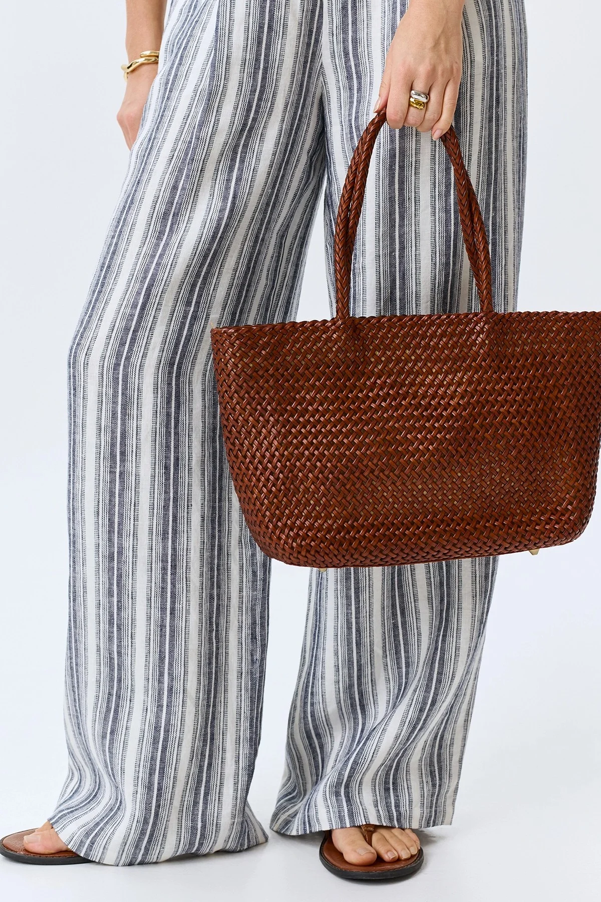 Плетеная сумка из натуральной кожи, One