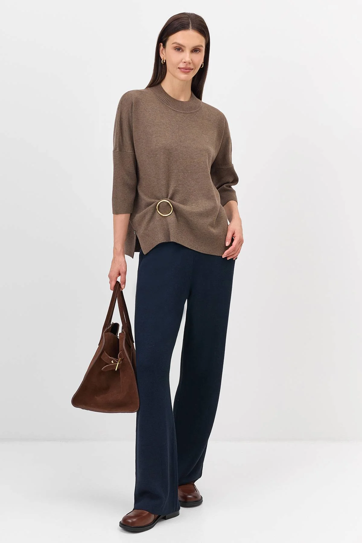 Лимитированная серия вязаный джемпер с ангорой и ремень, 36 Лимитированная серия вязаный джемпер с ангорой и ремень, 36