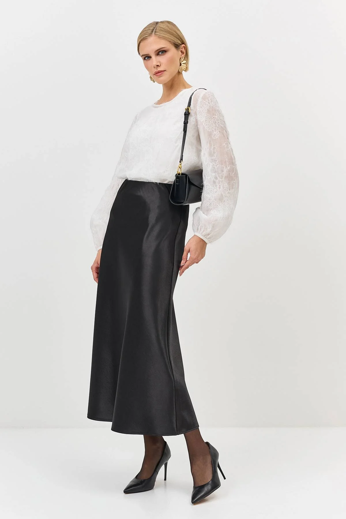 Юбка из утепленного сатина, 36