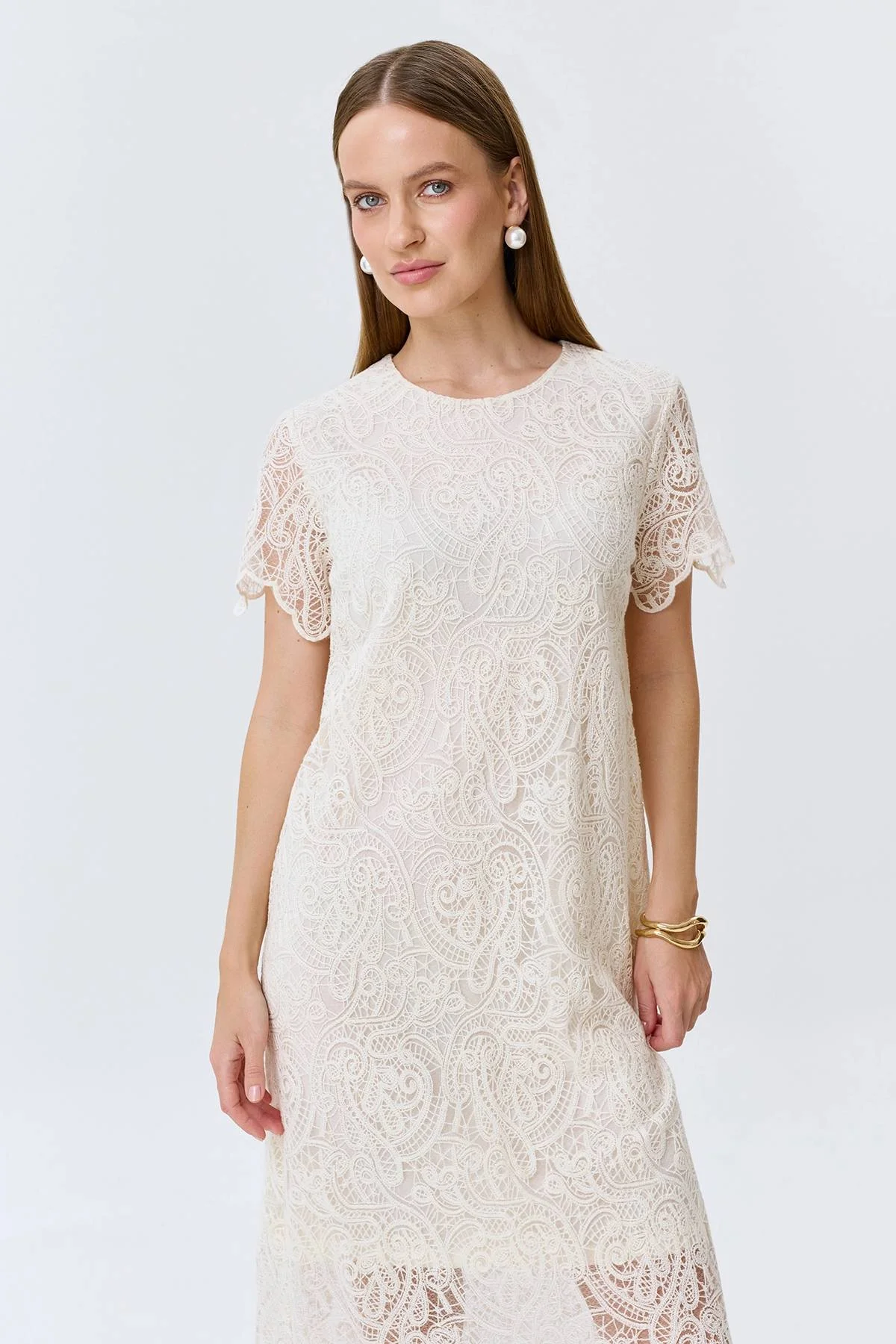 Ажурное платье из хлопка, 38