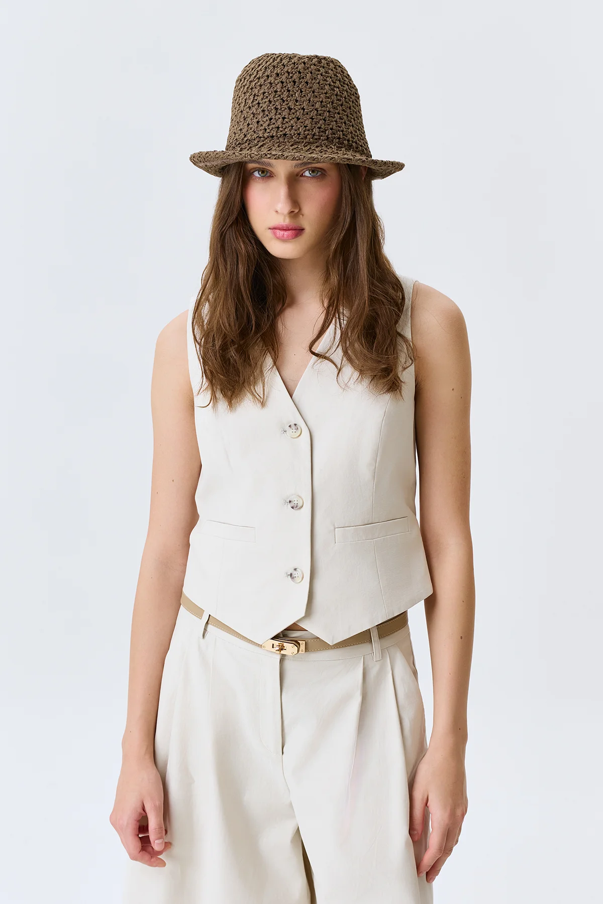 Шляпа с плетеным узором, One