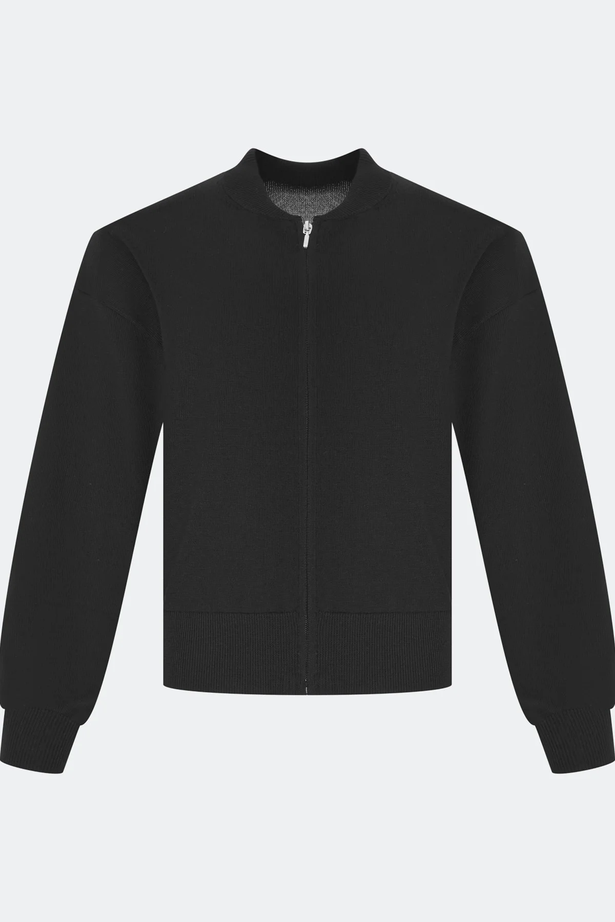 Вязаный бомбер из поливискозной пряжи, 48