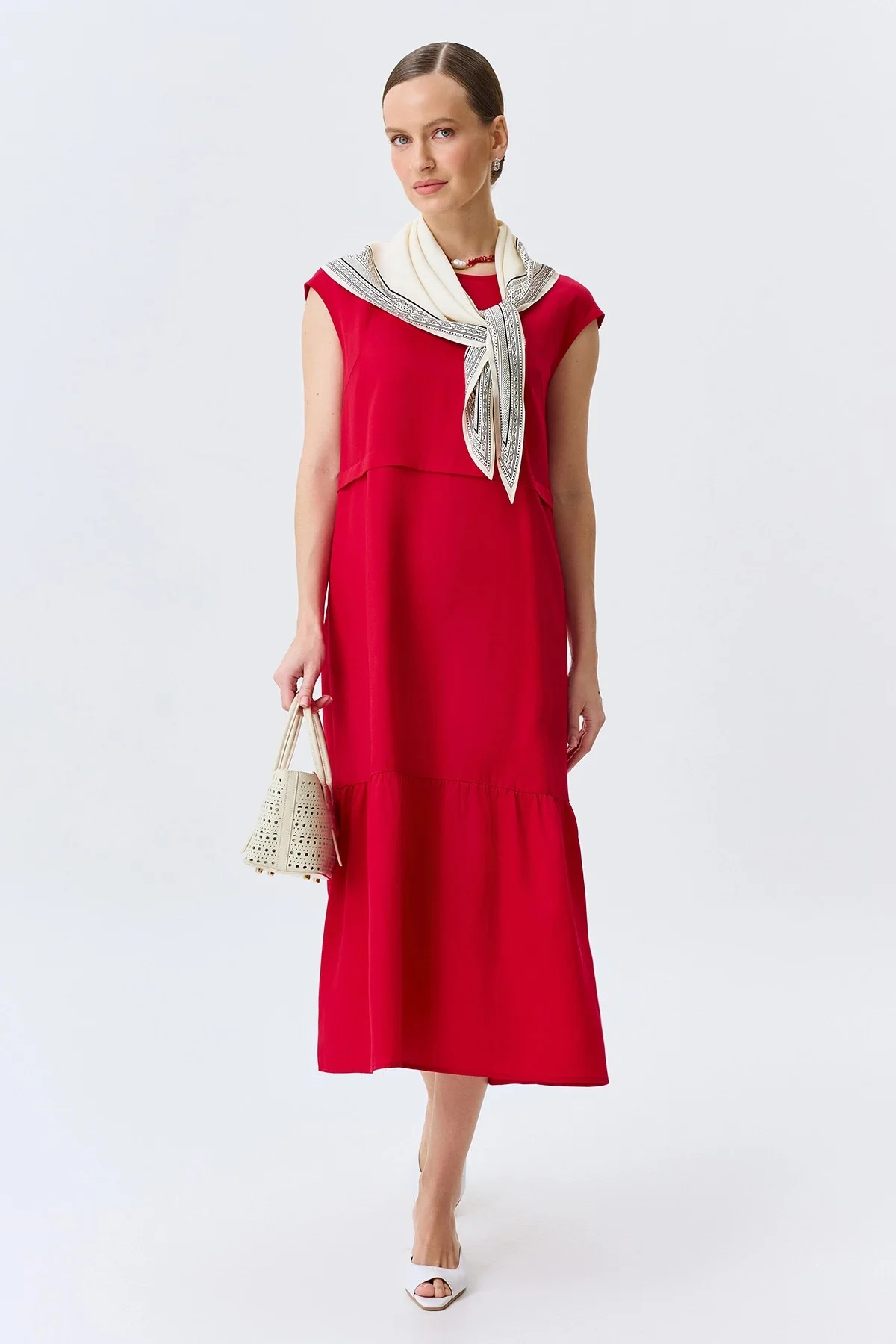 Тонкая косынка с монохромным принтом, One