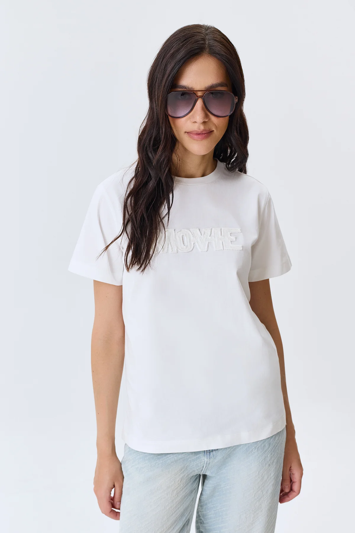 Футболка базовая с принтом летняя хлопок, 52