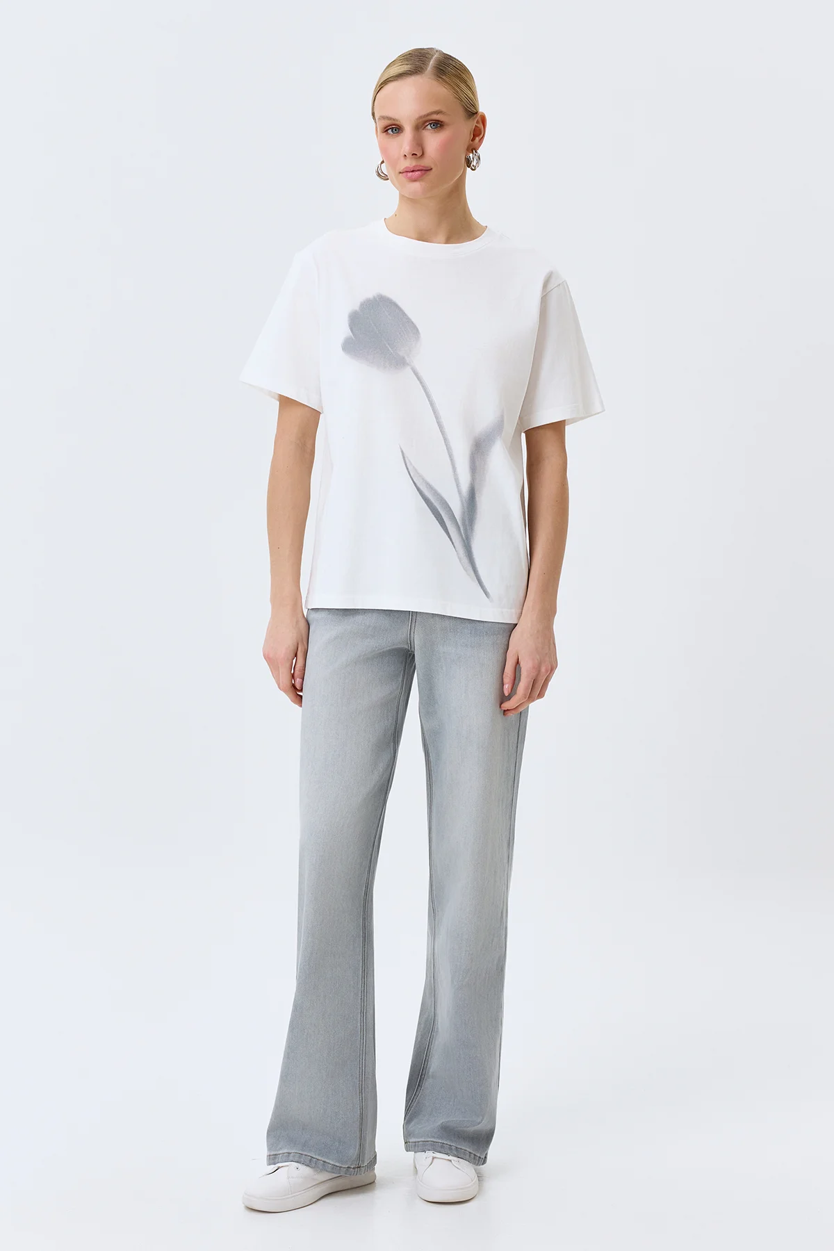 Футболка с акварельным принтом, 50