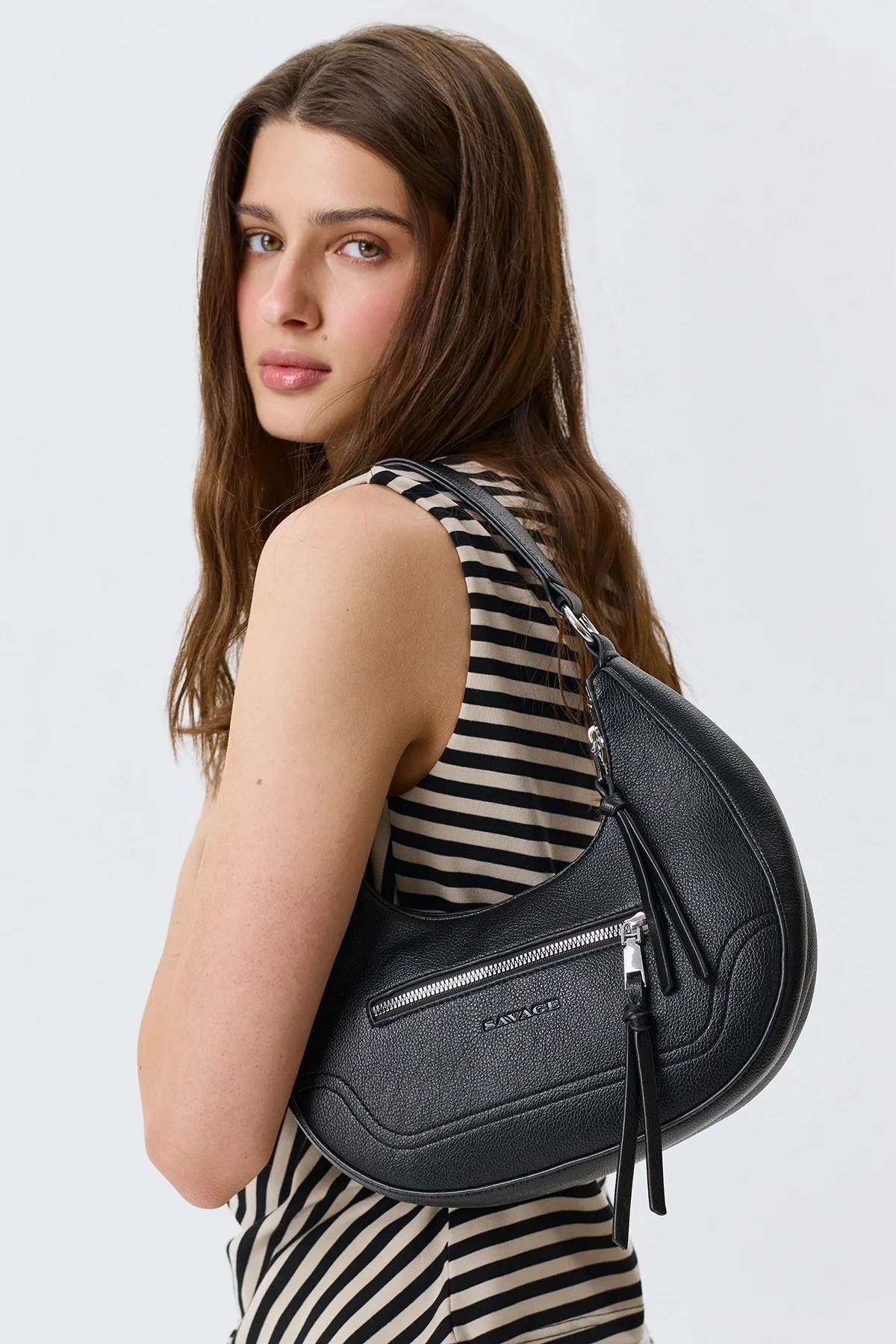 Сумка-багет из мягкой эко кожи, One