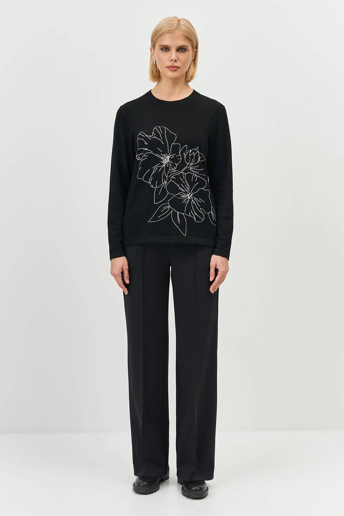 Лимитированная серия джемпер с контрастной вышивкой и ремень, 46