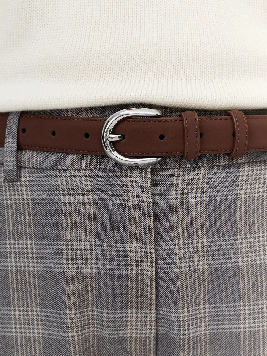 Коричневый ремень из натуральной кожи, M