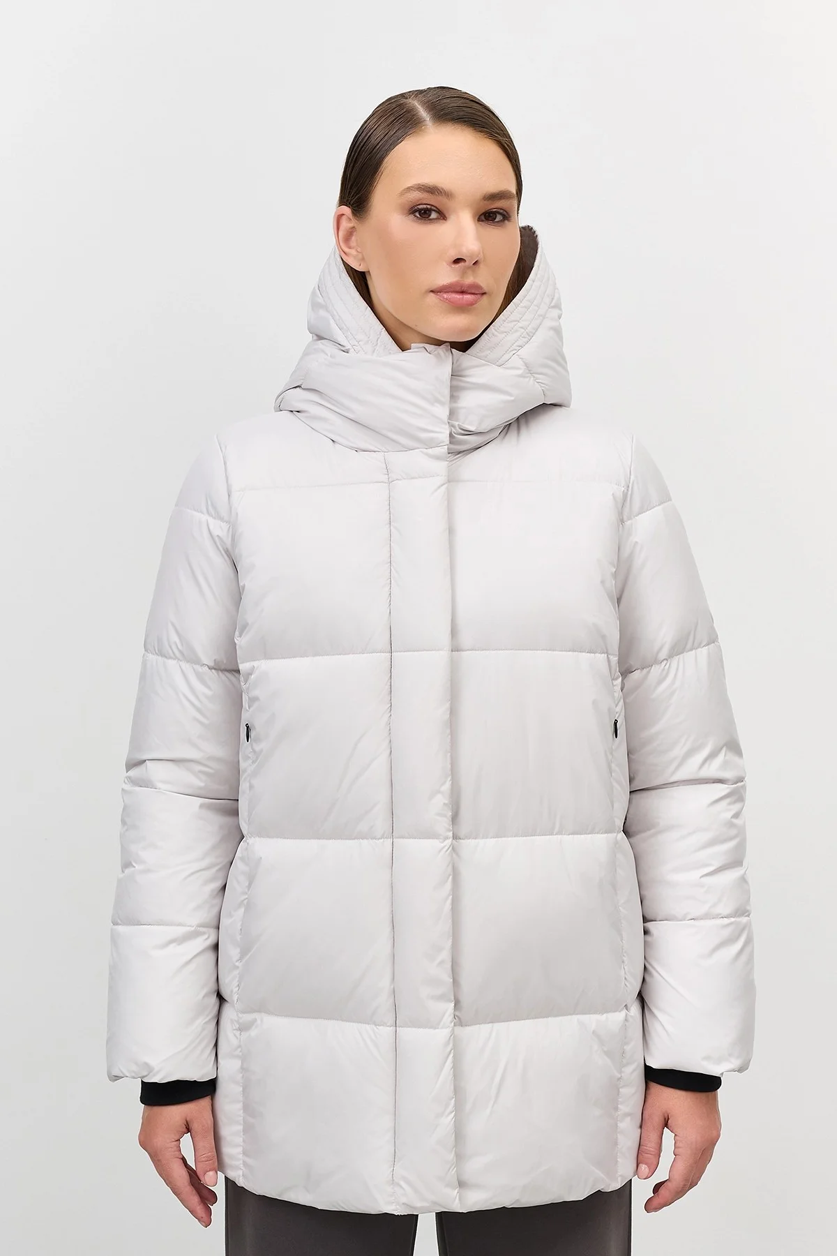 Удлиненная куртка с трикотажными манжетами, 52