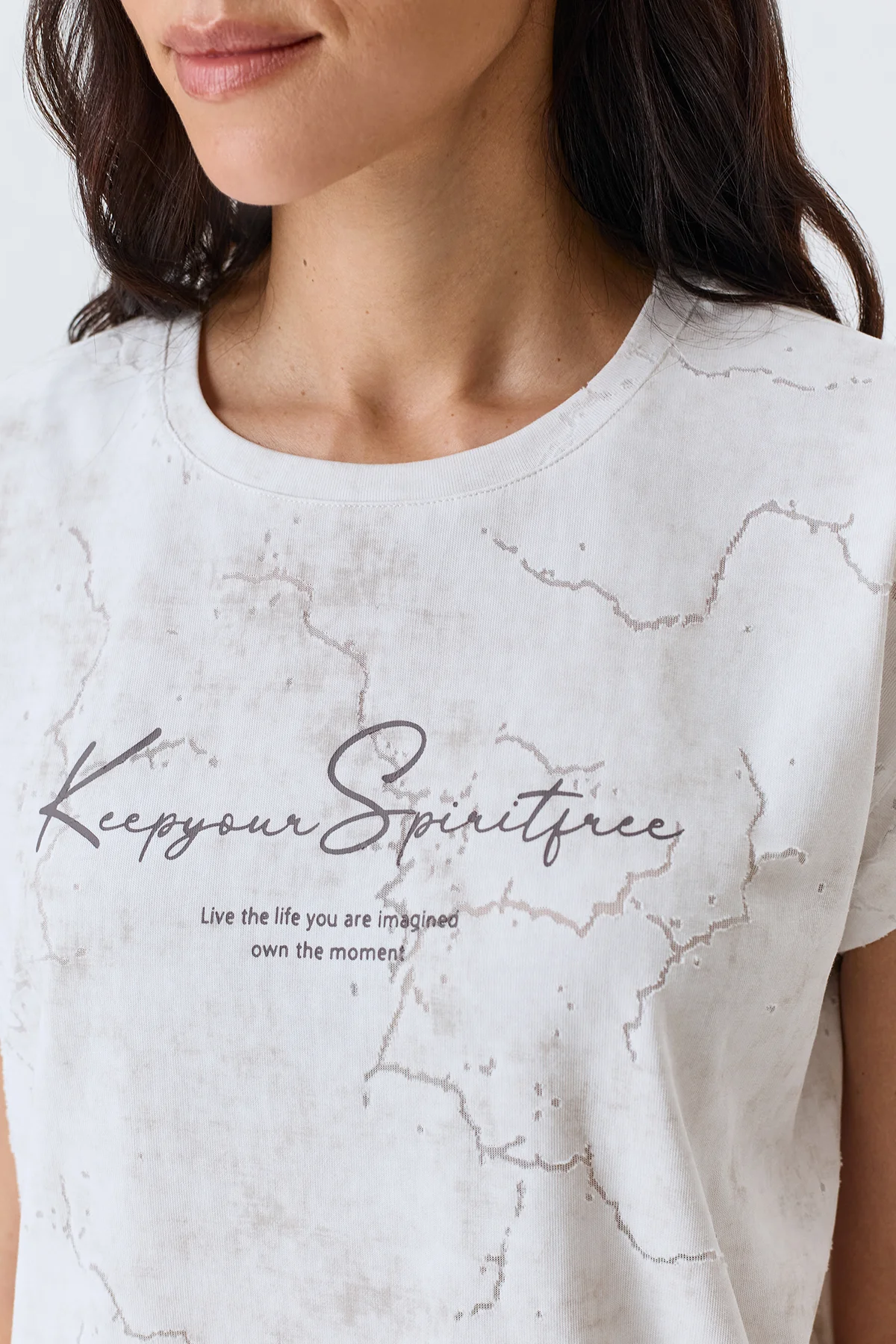 Футболка с мраморным принтом, 48