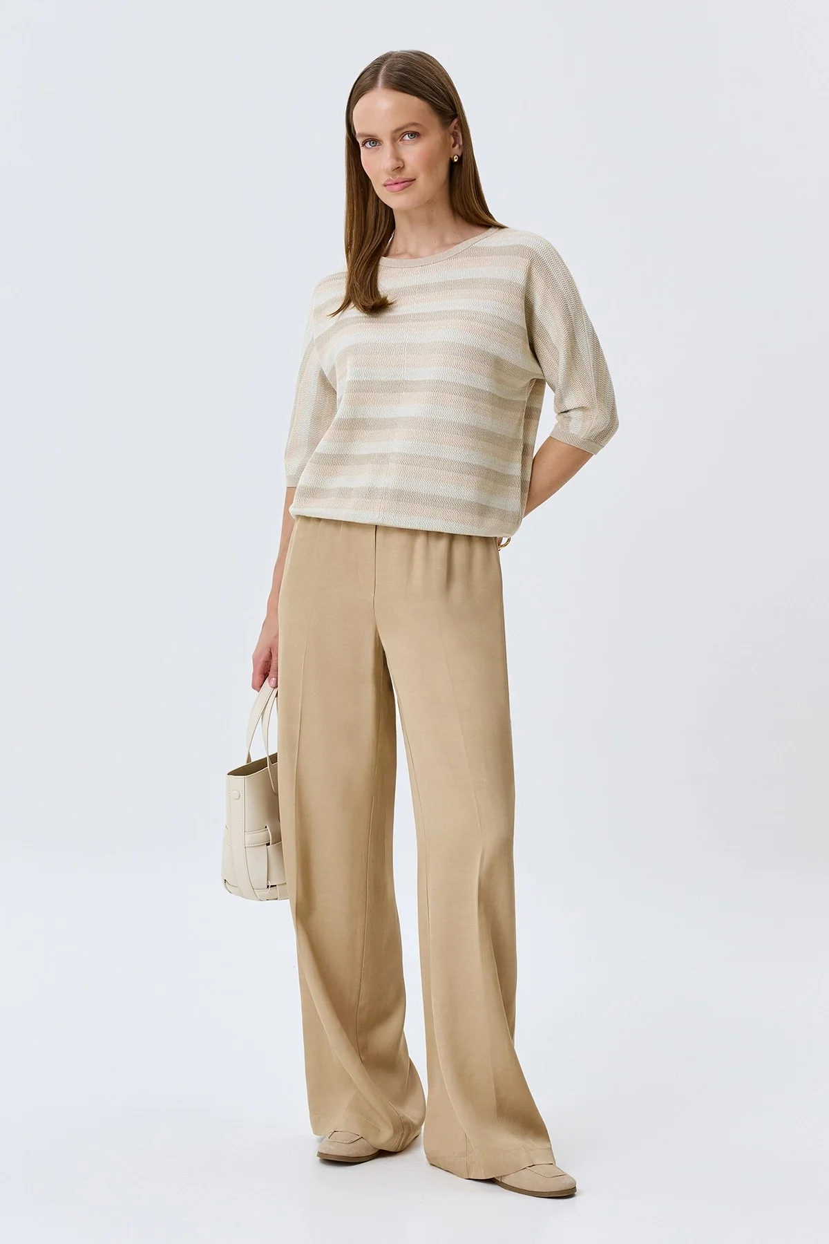 Вязаный джемпер в полоску, 42