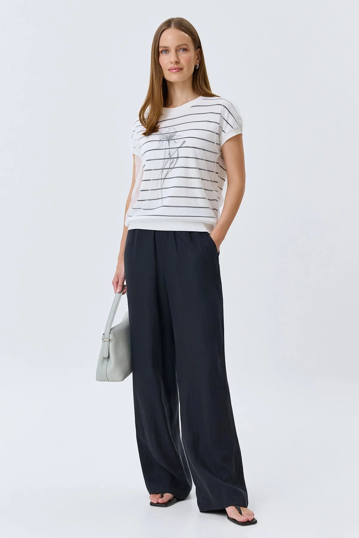 Двуслойный джемпер с принтом, 42