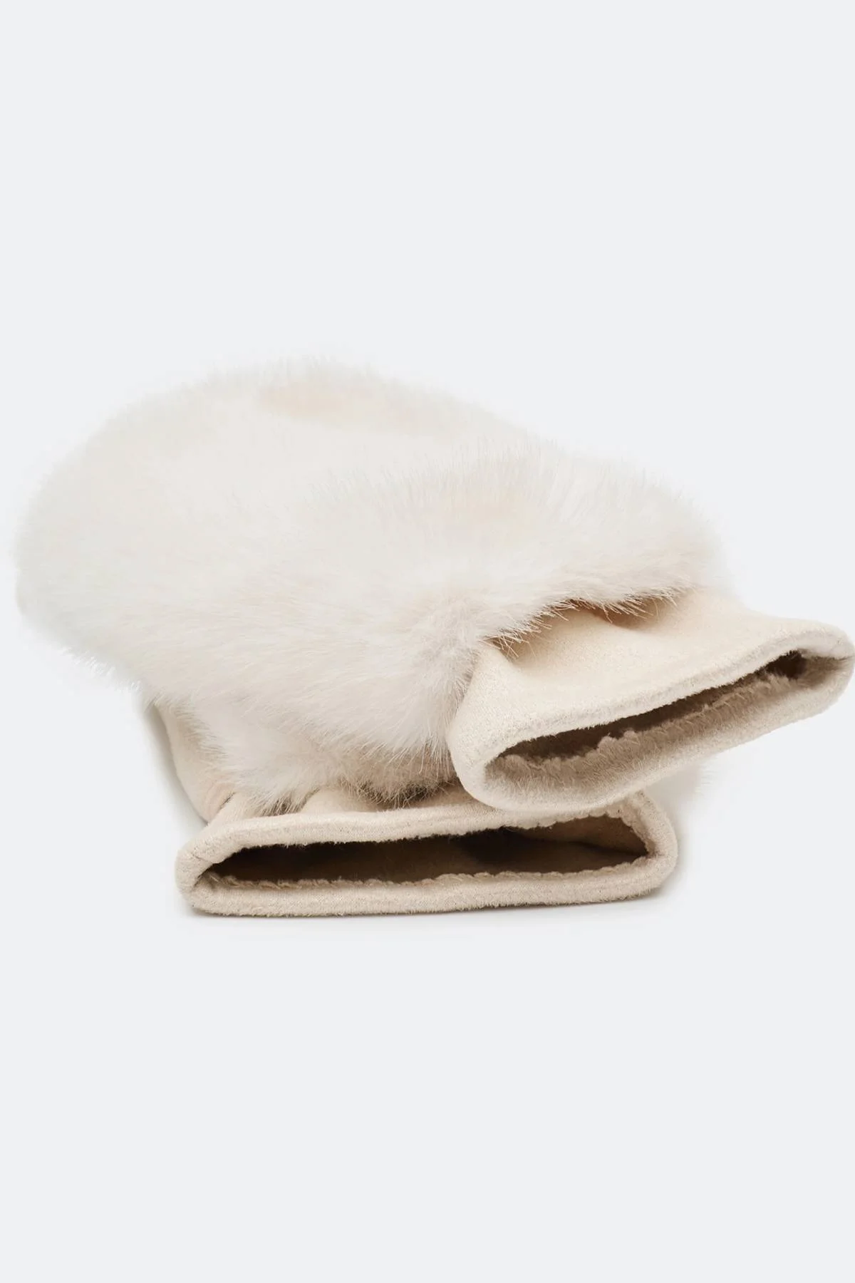 Белые теплые сенсорные перчатки  с митенками, One