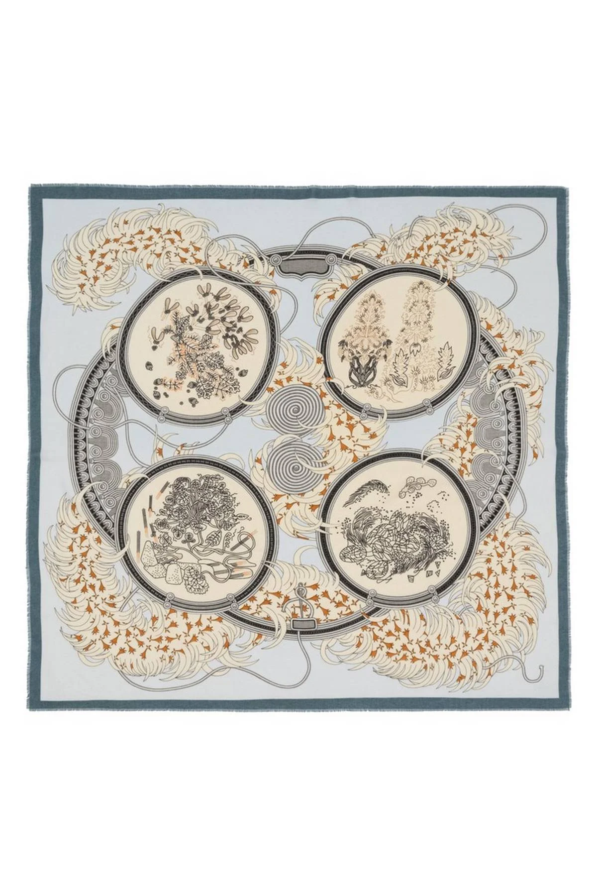 Платок голубой, One