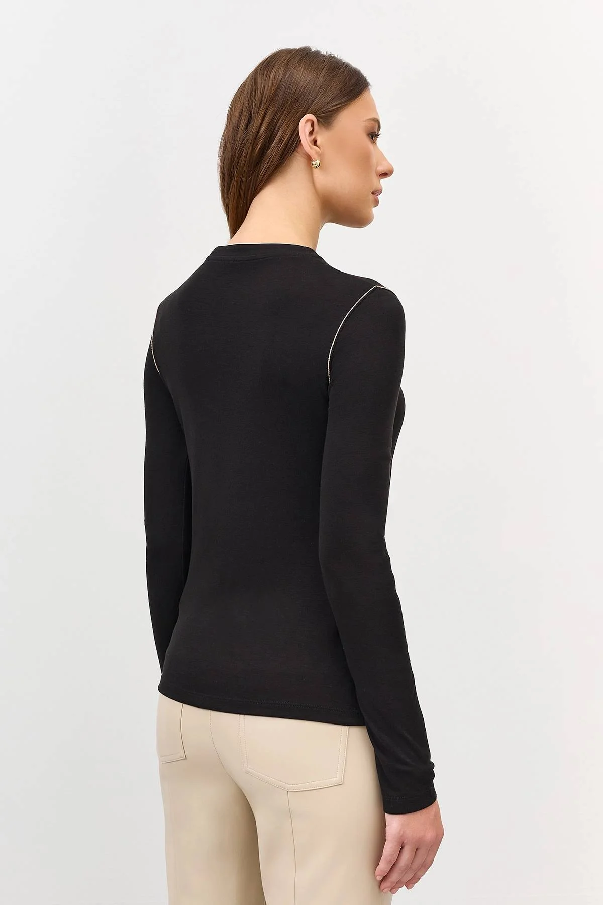 Тонкий лонгслив из модала в черном цвете, 50 Тонкий лонгслив из модала в черном цвете, 50