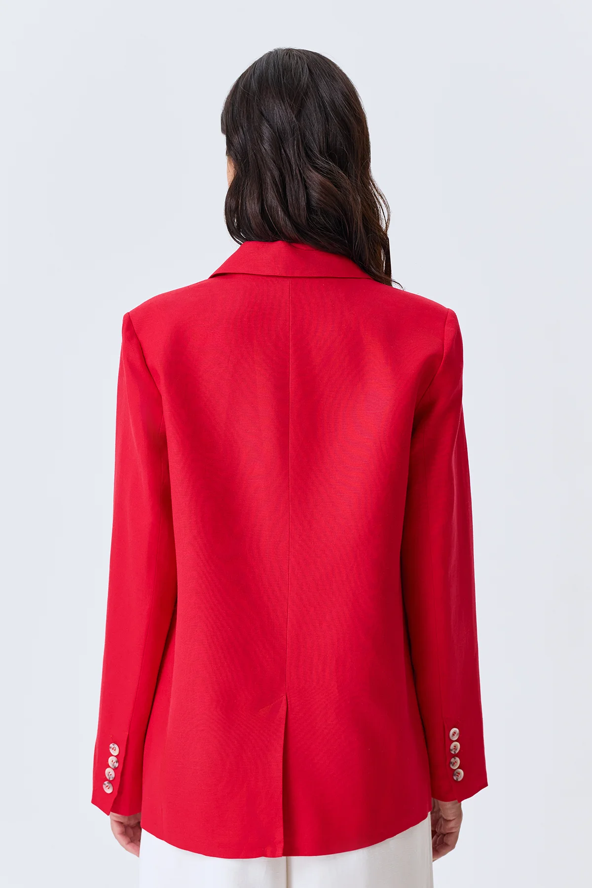 Льняной однобортный жакет, 52