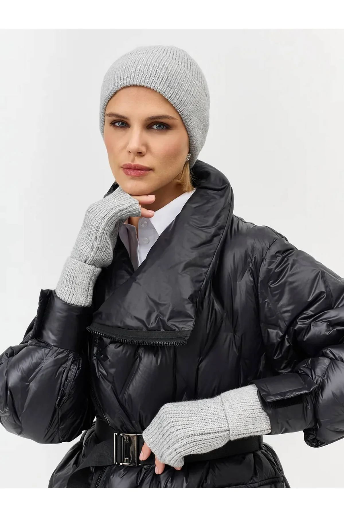 Митенки вязаные теплые зимние, One