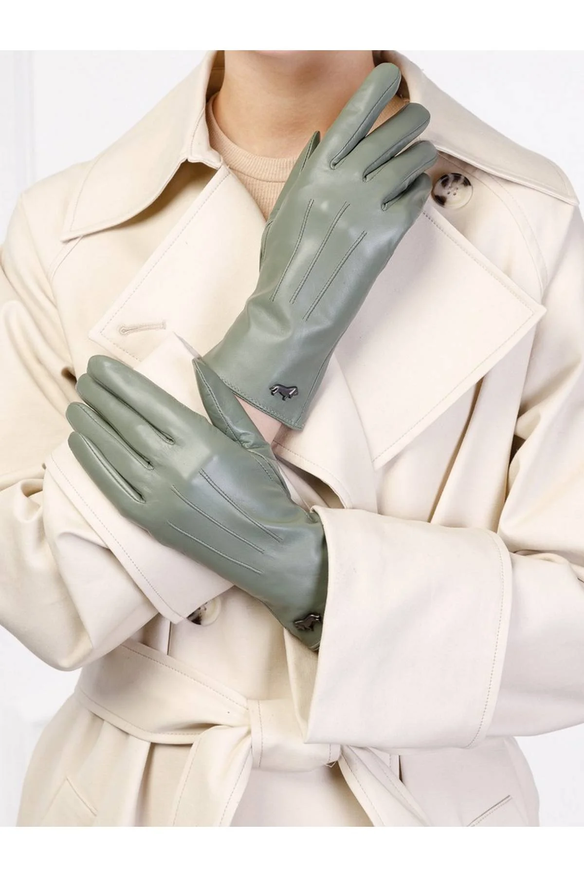 Перчатки темно-зеленые, 7,5