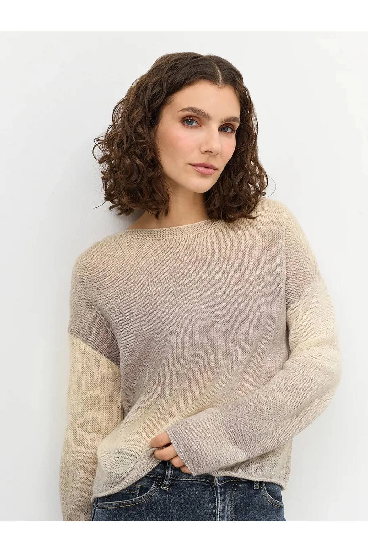 Лимитированная серия джемпер с градиентным принтом и ремень, 42