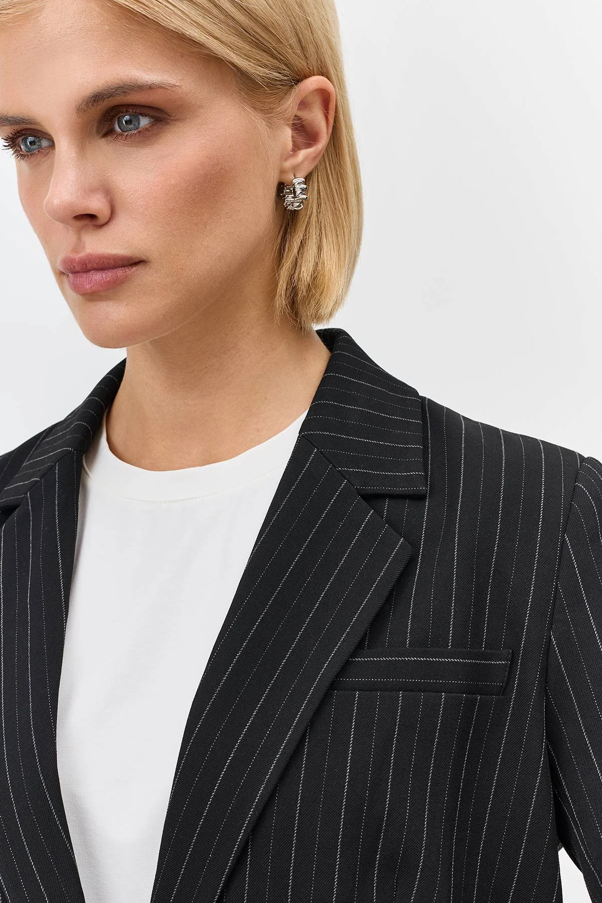 Лимитированая серия классический блейзер в полоску с ремнем, 42