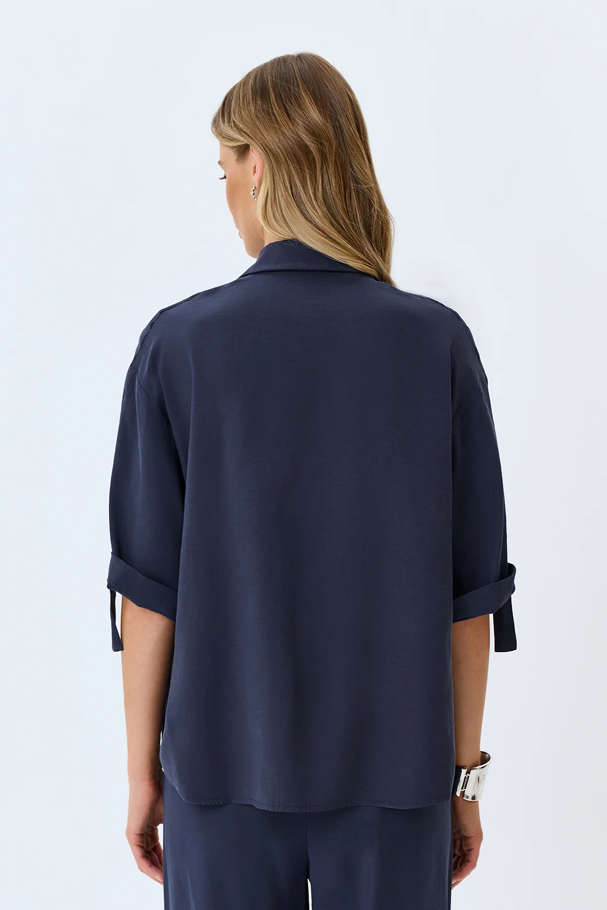 Свободная блузка с укороченными рукавами, 42