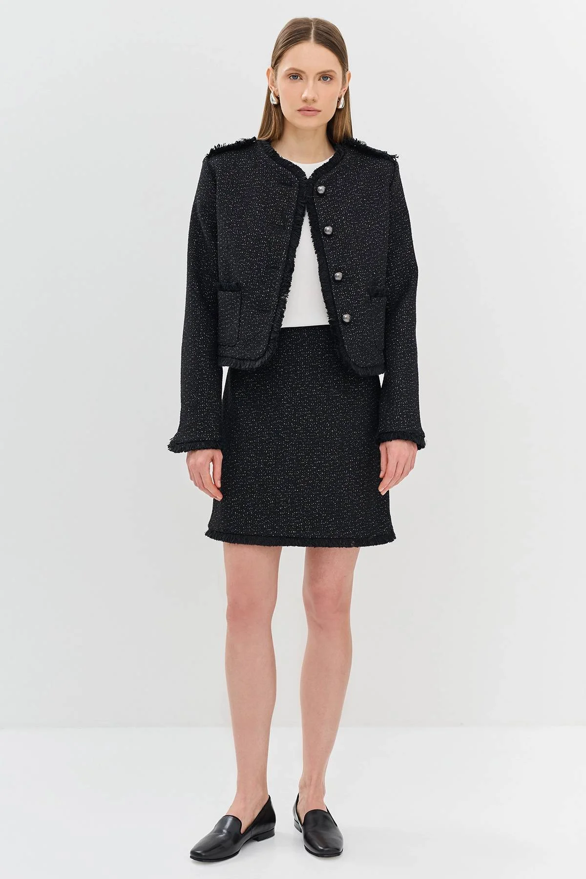 Лимитированая серия юбка-мини из твида с ремнем, 52