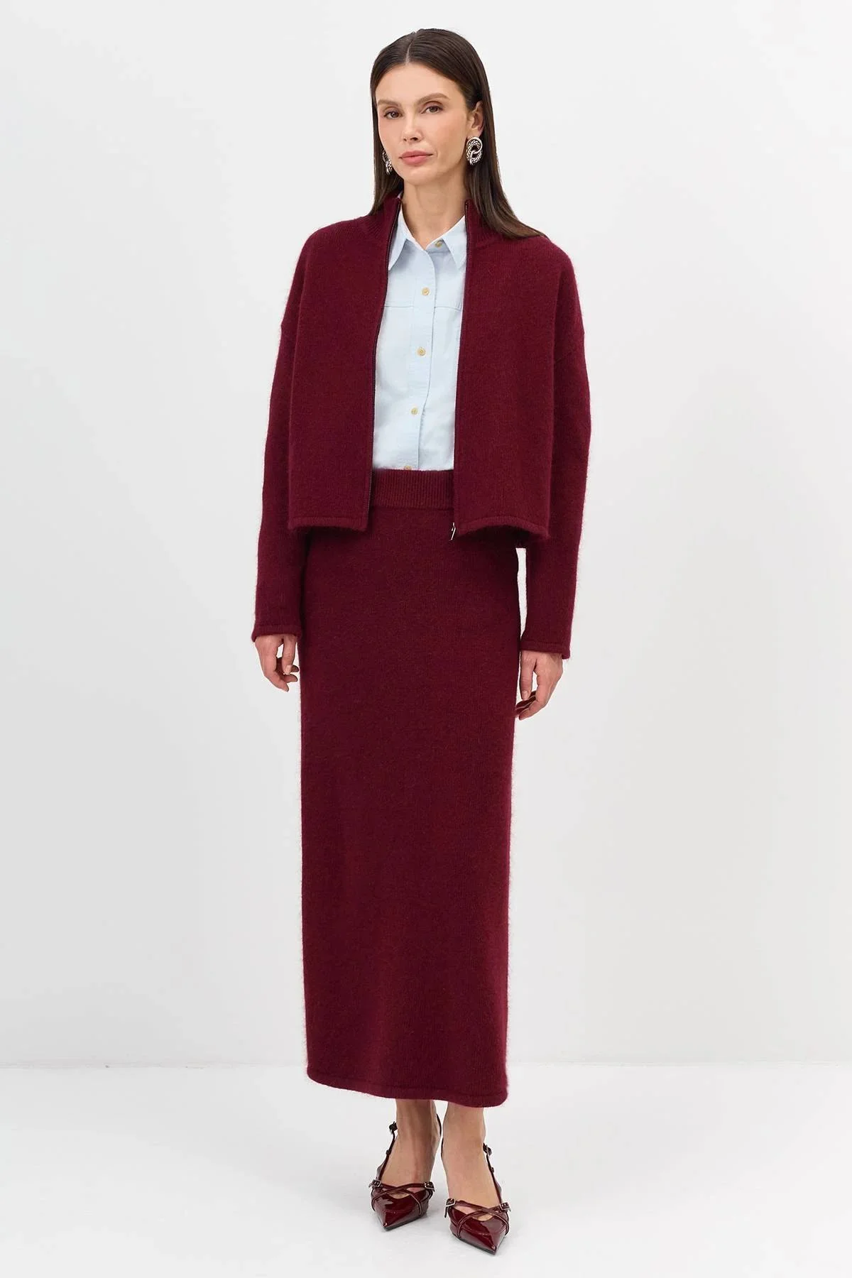 Вязаная юбка с ангорой, 34